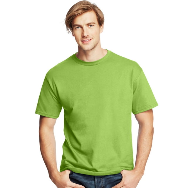 Hanes T-Shirts à Col Ras du Cou ComfortSoft pour Hommes, Lot de 4, 2TG, Lime