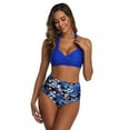 thumbnail image 4 of Women's Two Piece Swimsuit Set Halter Bikini High Waisted Bathing Suit, 4 of 6