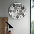 thumbnail image 3 of Grey Honeycomb Print Wall Clock Wall Art Silent Non ticking Round Wall Watch for Home Decortaion Best Gift（12 Inch）, 3 of 6