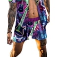 thumbnail image 4 of DYMADE Men Lapel Short Sleeve Shirt Shorts Hawaii Two Piece Sets, 4 of 4