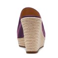 thumbnail image 4 of FSJ Women Simple Round Open Toe Platform Wedge Heel Espadrille Slip On Sandal Summer Casual Mules Outdoor Dressy Shoes Size 13 Purple, 4 of 4