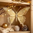 thumbnail image 5 of Clearance Under $2 Christmas Butterfly Ornament, 3D Glitter Gem Hanging Decor, 1PC, 16.5x12.5cm, Tree Wreath Window, Gold (A), 5 of 5