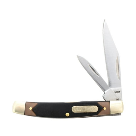 Old Timer Middleman Jack Pocket Knife 2.4 Clip Point 7Cr17MoV Polished Blade Polymer Handle Brown