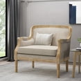 thumbnail image 2 of Noble House Elias Fabric Club Chair, Natural and Beige, 2 of 10