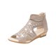 thumbnail image 4 of Zapatos de verano para mujer Sandalias planas informales con boca de pez ahuecadas y tacones de cuña con cremallera para mujer Wmkox8yii nm10182, 4 of 4