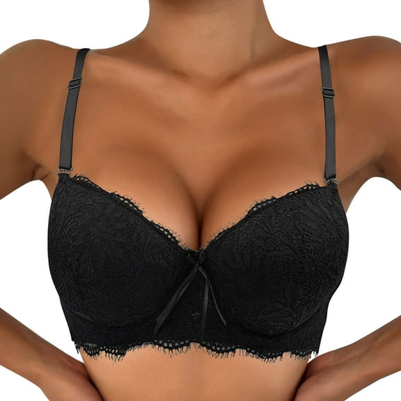 Ramiter Sports Bras for Women Women's Comfort Devotion Underwire Bra, Full Coverage Convertible T-Shirt Bra 80B,Black