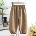 thumbnail image 2 of ZACPNCV Toddler Girls Boys Solid Cotton Harem Pants Summer Baby Basic Loose Long Bloomer Trouser Elastic Pants Coffee 2-3 Years, 2 of 4