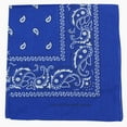 thumbnail image 2 of 12Pcs Bandanas 100% Cotton Double Sided Paisley Print Head Wrap Scarf Headband Roy Blue, 2 of 5