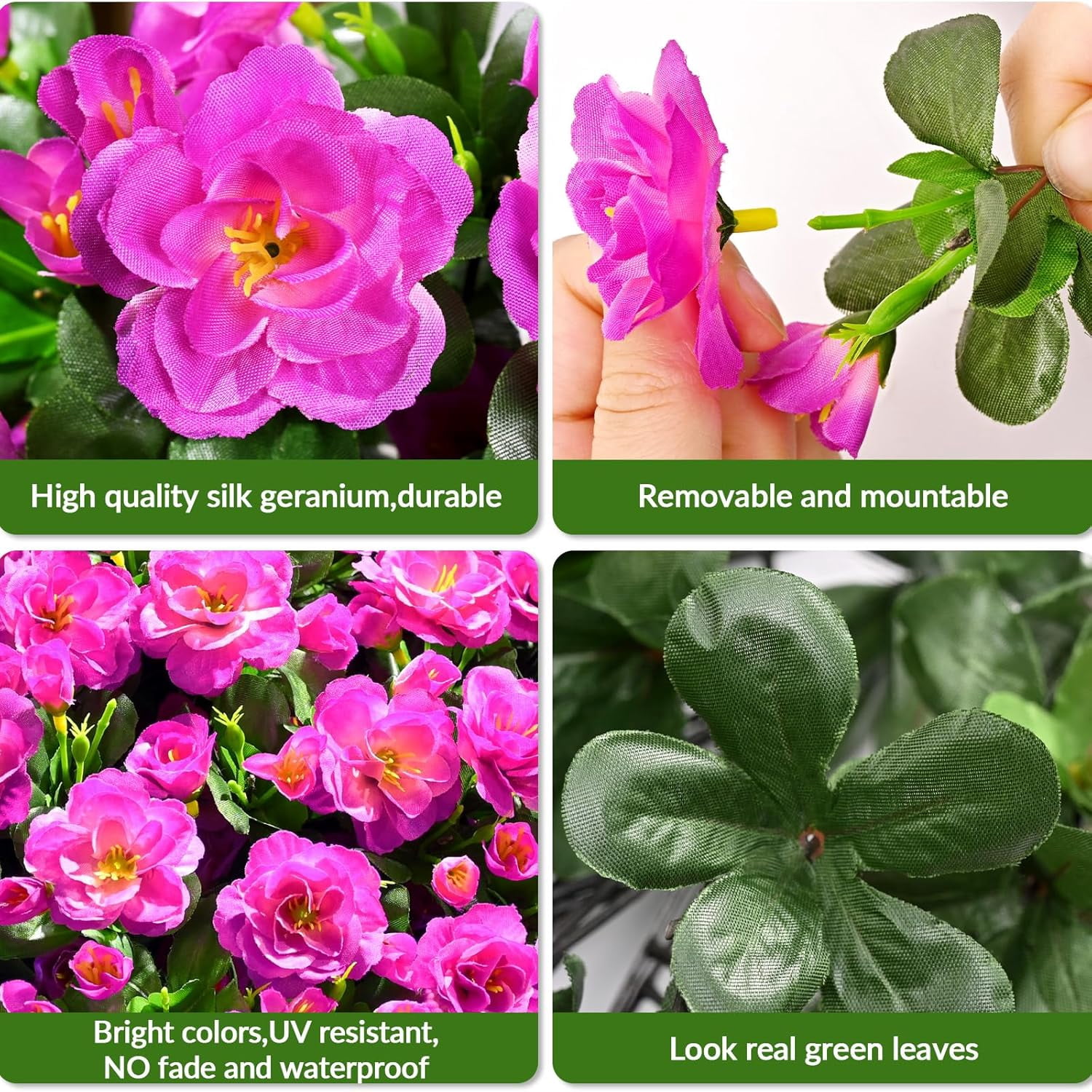 Yastouay 8 Large Bundles Artificial Camelia Flowers for Outdoors, UV Resistant Fake Flowers for Planter, Purple Outdoor Faux Plants for Garden Balcony Yard Porch