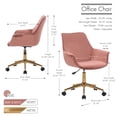 thumbnail image 5 of Porthos Home Office Chairs, Amazing Elegant Style, Office Chair with Arms, 360 Degree Swivel, Height Adjustable, Deluxe Modern Office Seating, 33-38 x 26 x 25 Inch, 5 of 6