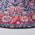 thumbnail image 3 of SAFAVIEH Tucson Lennart Oriental Machine Washable Area Rug, Navy/Red, 8' x 8' Round, 3 of 8