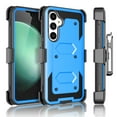 thumbnail image 2 of Shockproof Cases for Samsung Galaxy S23 FE, [Buit-in Screen Protector] Combo Holster Belt Clip [Heavy Duty] [Kickstand] Full-Body Rugged Holster Case -Blue, 2 of 8