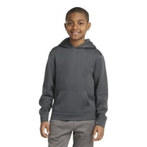 Sport-Tek Youth Sport Wick Fleece Hooded Pullover-S (Dark Smoke Grey)