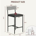 thumbnail image 7 of Bar Stools Set of 4, Counter Height Bar Stools with Back & Upholstered Wider Seat, 25.5" Kitchen Barstools with Footrest for Kitchen Island, Bars Counter, Easy Assembly, Retro Gray, 7 of 7