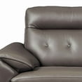 thumbnail image 4 of Benjara BM206389 Channel Stitched Leatherette Wooden Frame Loveseat with Angled Legs, Gray, 4 of 5