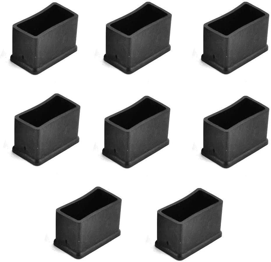 8 Choose Black or White! 1 1/2" x 3/4" Rectangular Chair Leg Insert Glides 