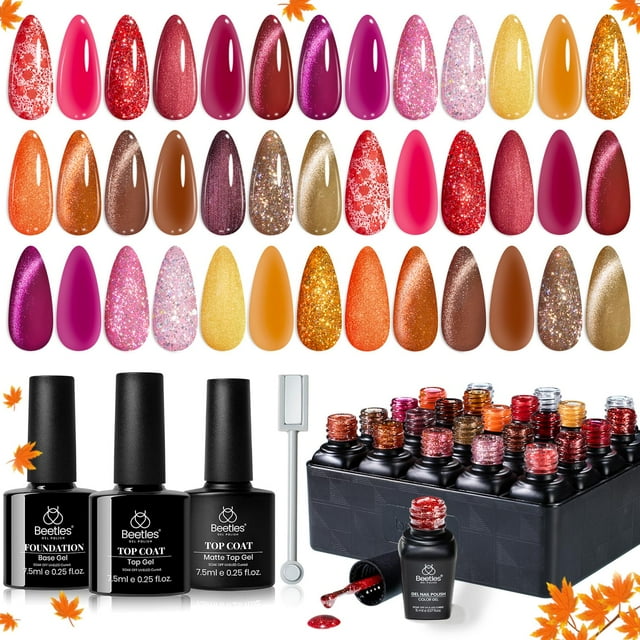 Set de esmaltes de uñas en gel Beetles Opulent Glow Cat Eye, 20 colores