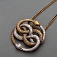 thumbnail image 3 of Baohd Personalized and Creative Double Serpent Entanglement Double Color Double Snake Pendant Female Personalized Retro Jewelry Necklace, 3 of 8