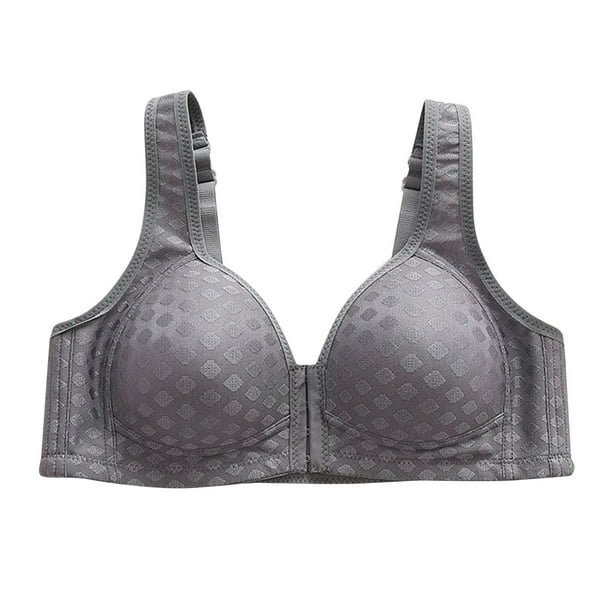 nsendm Female Underwear Adult Sports Bra Small Women's Front Buttoned Large  Size Thin Anti Droop Gathered Breast without Sports Bras for Women(Grey