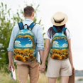 thumbnail image 4 of Wukai Field Bicycle Young Sunflower Durable Canvas Laptop Backpack,Adjustable Shoulder Straps,Water-Resistant,Large Capacity,Stylish Design, Fits 15-17in Laptops,Unisex for School,Office,Travel-Small, 4 of 5