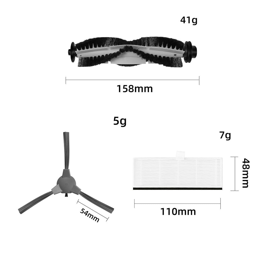 Wuweikeji For Ionvac Robot Vacuum Kit - Side Brushes, Filters, Main Roller, Improved Efficiency
