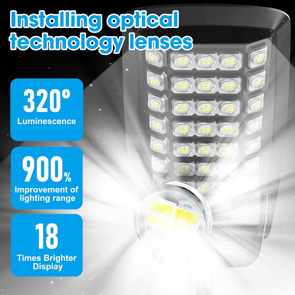 Solar Street Lights, 2500W 6500K Solar Parking Lot Street Lights Dusk to Dawn, Waterproof Solar Lights Outdoor Security Flood Lights Motion Sensor with Remote Control for Yard, Entryway Garage, Porch