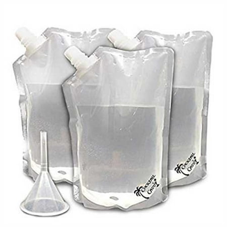 Tail Caddy Cruise Liquor Bag Kit For Alcohol Concealable And Reusable Heavy Duty Flasks 3 X 32 Oz