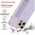 thumbnail image 5 of for iPhone 13 Pro Max Case for Women Girls, Bling Luxury Plated Bumper with Love-Heart Design, Adjustable Hand Strap Stand, Raised Edges Shockproof Protection for iPhone 13 Pro Max - Purple, 5 of 18
