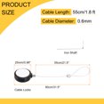 thumbnail image 2 of Uxcell 1.8 ft Retractable Cable Lock with Latch Remote Control Security Lock with Adjustable Cord Tether Anti Theft, Black, 2 of 7