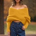 thumbnail image 2 of Fgnfyis Women Knit Scarf Pullover Sweater with Sleeves for Cozy Autumn Winter Layering andVersatile Everyday Wear Yellow One Size, 2 of 4