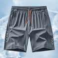 thumbnail image 2 of Besolor Running Shorts for Men Lightweight Quick Dry Athletic Workout Elastic Waist Drawstring Shorts with Zipper Pockets(X-Large,Gray), 2 of 7