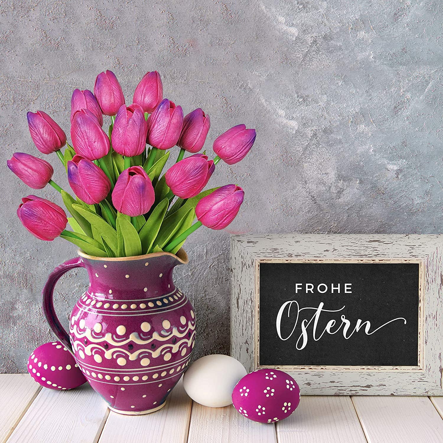 10pcs Artificial Tulips Flowers Real Touch Pink Tulips Fake Holland PU Tulip Bouquet Latex Flowers for Wedding Party Office Home Kitchen Decoration (Pink-10pcs)