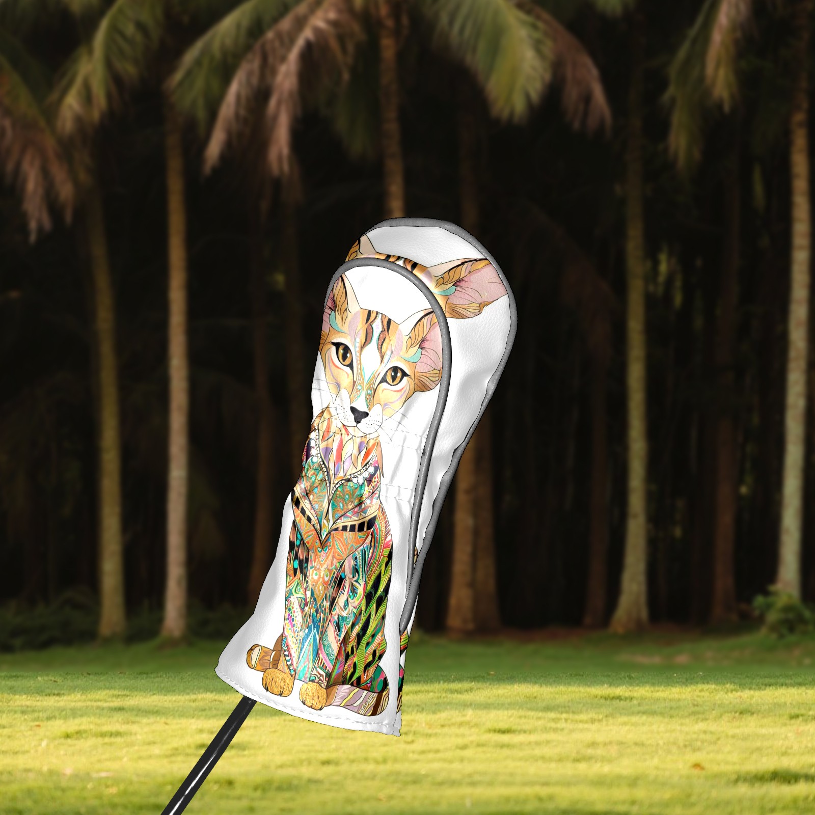 Golf Club Covers, Dog Premium PU Leather Driver Hybrid Putter Head Covers with Velvet Lining, Waterproof Golf Gifts for Men Women