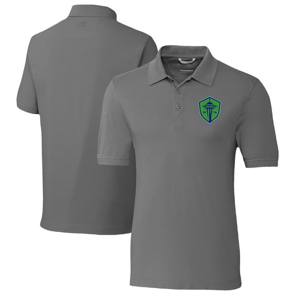 Men's-Cutter & Buck  Gray Seattle Sounders FC Big & Tall Advantage Eco Tri-Blend Pique Polo