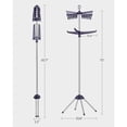 thumbnail image 4 of SONGMICS 2-Tier Clothes Drying Rack, 72-Inch Folding Laundry Drying Rack with 3 Rotatable Arms for Hangers, 24 Clips, Stainless Steel, for 27 Pieces of Clothes, Blue and Silver, 4 of 4