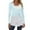 Light Blue, variant on Women Ballet Wrap Top Long Sleeve Self Tie Dance Shirt Pilates Yoga Tops Y2k Workout Active Blouses White S