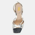 thumbnail image 4 of FSJ Women Graceful Square Open Toe Adjustable Ankle Strap Sandals Chunky Low Heels Pumps Sexy Party Summer Dress Pumps Shoes Size 13 Silver, 4 of 5