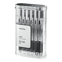 - TUL GL1 Retractable Gel Pen, Needle Point, 0.5 mm, Gray Barrel, Black Ink, Pack Of 12