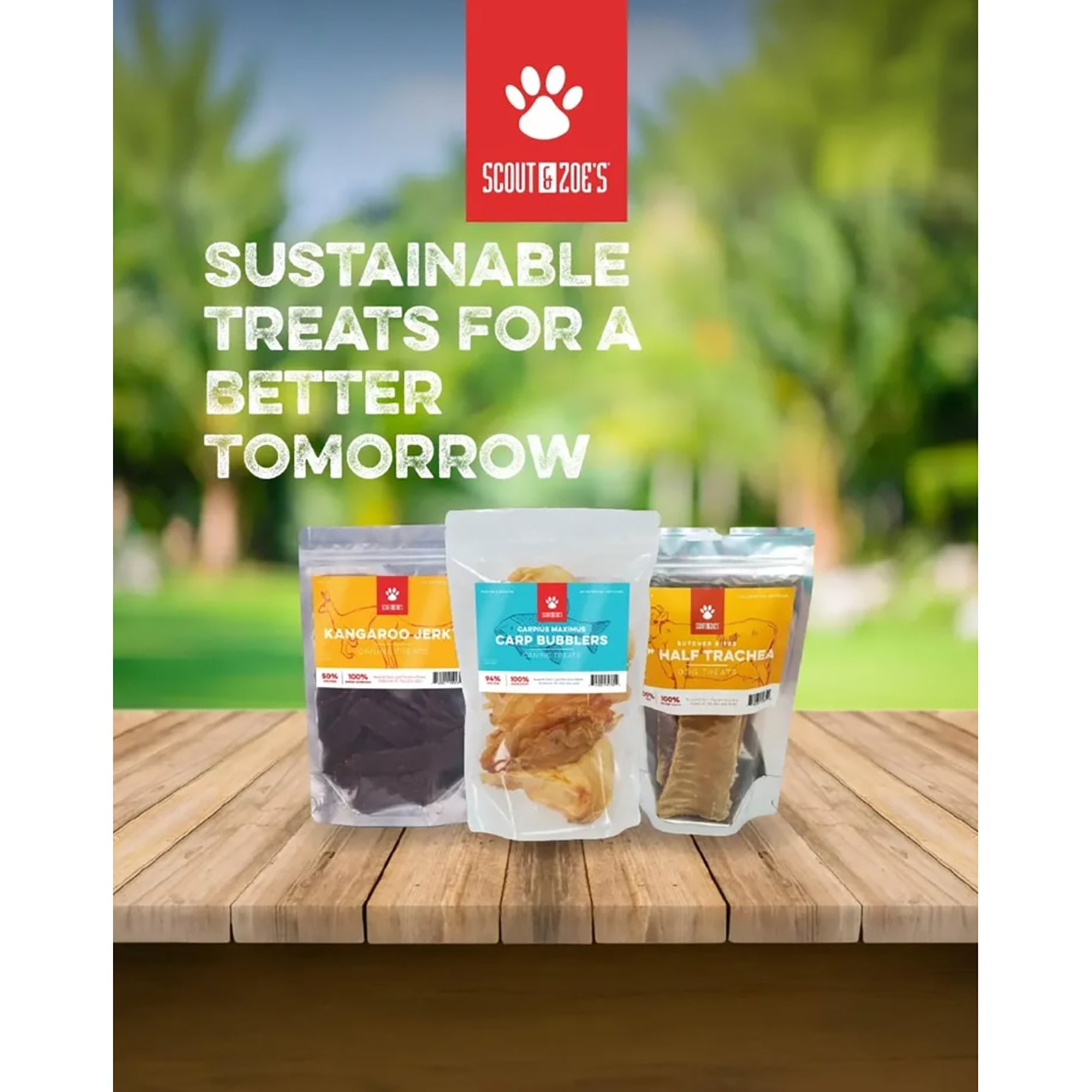 Scout & Zoe's: Kangaroo Jerky - 3 Packs, 4oz Bags - Dog Treats, Air-Dried Pet Chews, Novel Protein, 2 Ingredients: Meat & Sea Salt, Preservative Free