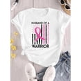 thumbnail image 4 of Sensibilisation au Cancer du Sein T-Shirt Graphique Drapeau Américain pour Femmes - T-Shirt à Manches Courtes Col Rond Décontracté, Haut d'Été Confortable, 4 of 8