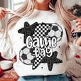thumbnail image 1 of Glitter Soccer Sweatshirt, Game Day Soccer Sweatshirt, Retro Checkered Soccer Sweatshirt, Soccer Mama Sweatshirt, Soccer Mom Sweatshirt, Leopard Soccer Coquette, 1 of 5