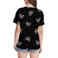 thumbnail image 5 of Puntoco Liquidación de blusas cortas para mujer Blusas estampadas de moda para mujer Camiseta de manga corta Cuello redondo, 5 of 5