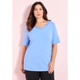 thumbnail image 2 of Catherines Women's Plus Size Petite Suprema Crochet V-Neck Tee, 2 of 6