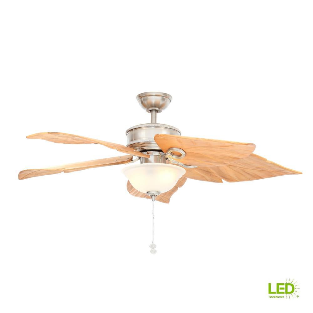 Hampton Bay Costa Mesa 56 In Led Brushed Nickel Ceiling Fan 51655 New Walmart Com