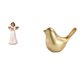 thumbnail image 1 of Figura de resina de ángel querubín con paloma y pájaro dorado. Estatua ideal para decorar el salón, el escritorio, la oficina o como regalo de inaugur, 1 of 8