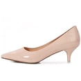 thumbnail image 3 of DADAWEN Women's Pumps Kitten Low Heels Nude Comfortable Wedding Dressy Shoes 8 US, 3 of 4