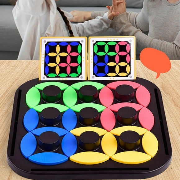 ABPWLY Rotating Leaf Chess Puzzle Board Game, Children's Logical Card Game, 360° Board Smart Play, Educational Thinking Toy, Parent-Child Interactive Tabletop, Plastic, 22.8x2.5cm, 1 Set