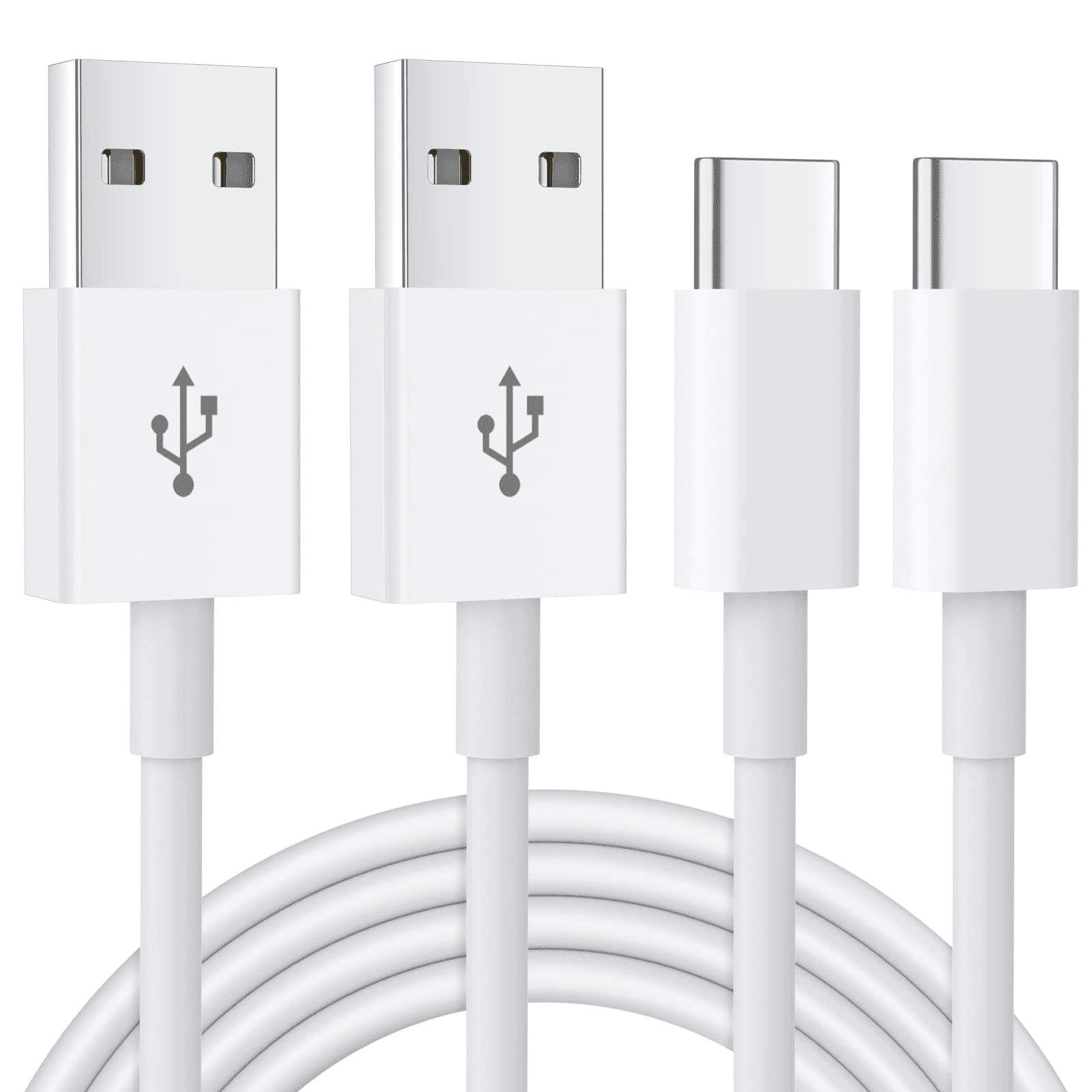 Eeyueer 6FT USB A to USB C Charger Cable 2 Pack, Fast Charging Cord for iPhone & iPad, Type-C Power Lead Compatible with Samsung Galaxy & Google Pixel, MacBook Pro, Android Devices, Nylon Braided