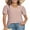 Pink, variant on DreamFish Women's Tops Summer V Neck Tops Puffy Short Sleeve Tunic Casual Eyelet Top