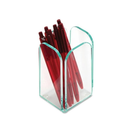 UPC: 0035255806565 | Lorell Transparent Pencil Cup 2-3/4 x2-3/4 x4-3/4  CL/Green 80656